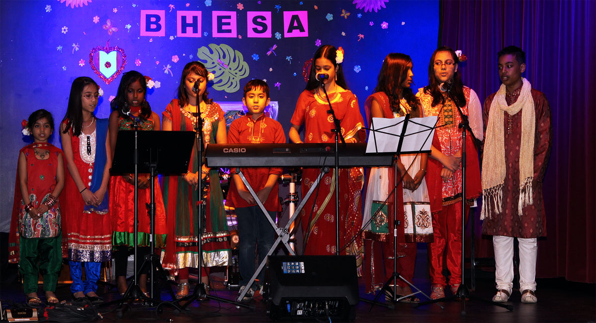 Group music performance on Bengali New Year